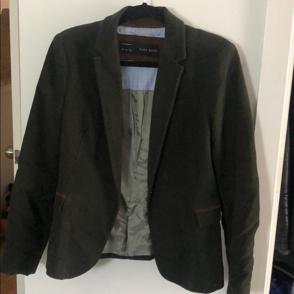Zara green velvet blazer - Picture 1 of 3